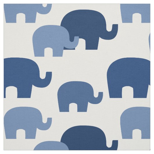 Safari Elephant Blue Silhouette Stoff (Muster)
