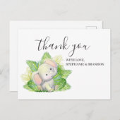 Safari Elephant Danke-Card Postkarte (Vorne/Hinten)