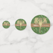 Safari Elephant Imitate Gold Greenery Konfetti (Vorderseiten)