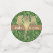 Safari Elephant Imitate Gold Greenery Konfetti (Klein Vorderseite)