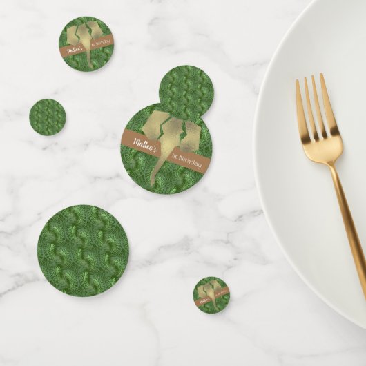 Safari Elephant Imitate Gold Greenery Konfetti (Gruppe)