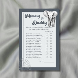 Safari Elephant Mommy oder Daddy Baby Shower Game
