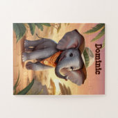 Safari Elephant Personalisiert Puzzle (Horizontal)