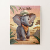 Safari Elephant Personalisiert Puzzle (Vertikal)