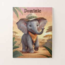 Safari Elephant Personalisiert Puzzle