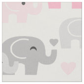Safari Elephant Pink Gray Stoff (Nahaufnahme)