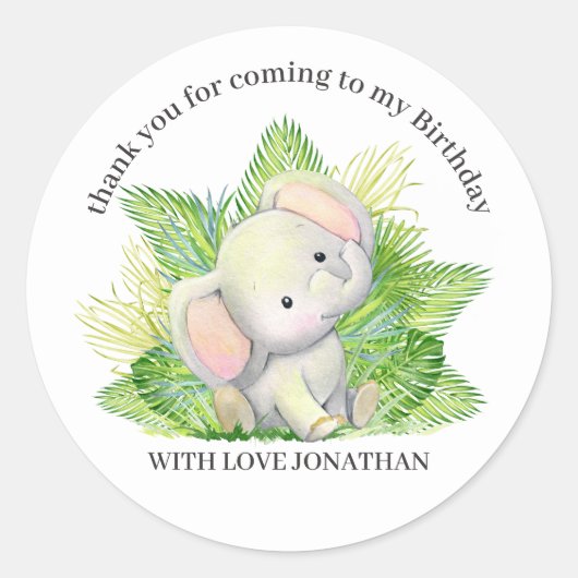 Safari Elephant Runder Aufkleber (Vorderseite)