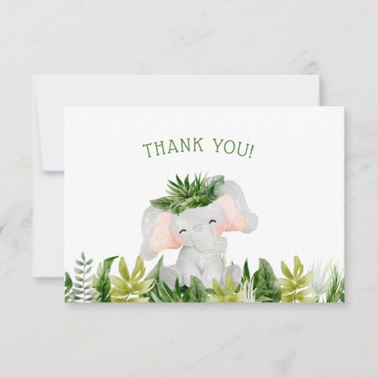 Safari Elephant Vielen Dank Dankeskarte (Vorderseite)