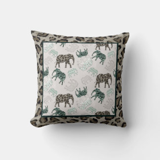 Safari Elephants Baby Boy Kinderzimmer Jungle Anim Kissen