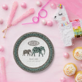 Safari Elephants Little Man Baby Boy Zebra Dusche Pappteller (Party)