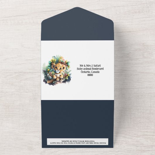 Safari-Erlebnis Löwe Cb Dschungel Grünzoo All In One Einladung (Außenbereich)