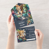 Safari-Erlebnis Löwe Cb Dschungel Grünzoo All In One Einladung (Abreißen)