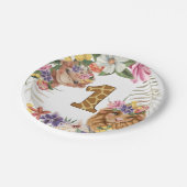 Safari Erster Geburtstag von Wildtier-Affen Pappteller (Schrägansicht)