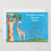 Safari-Familien-Wiedersehen-Picknick-Ereignis Einladung (Rückseite)