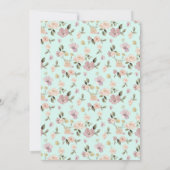 Safari Farm Animal Bear Fox Rabbit Raccoon blue Einladung (Rückseite)