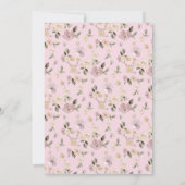 Safari Farm Animal Bear Fox Rabbit Raccoon pink Einladung (Rückseite)