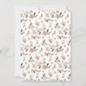 Safari Farm Animal Bear Fox Rabbit Raccoon Taufe Einladung (Rückseite)