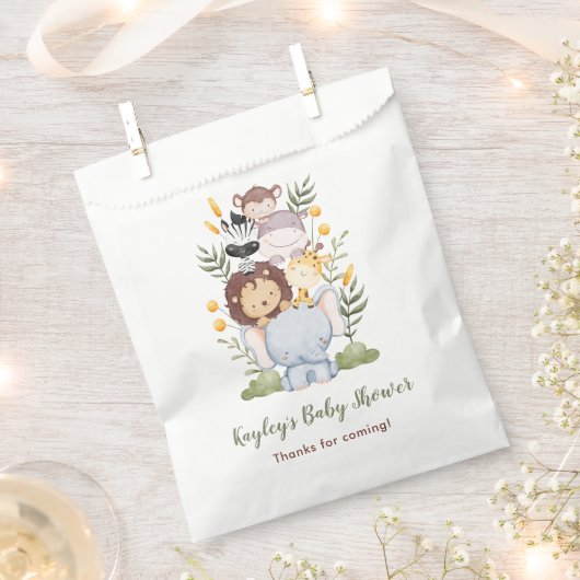 Safari Favor Bags - Jungle Animals Boy Baby Dusche Geschenktütchen (Ausgeschnitten)