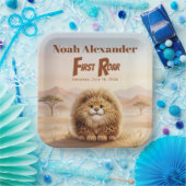 Safari First Roar Fluffy Leopard Birthday Party Pappteller (Party)