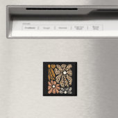 Safari Floral Boho Blumen Süße Tiere Mädchen Magnet (In Situ (Geschirrspüler))