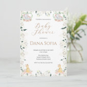 Safari floral Spanish Baby Shower Girl invitation Einladung (Stehend Vorderseite)