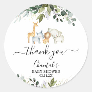 Safari Foliage Baby Dusche Gefallen Sticker