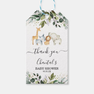 Safari Foliage Gender Neutral Baby Shower Tag Geschenkanhänger