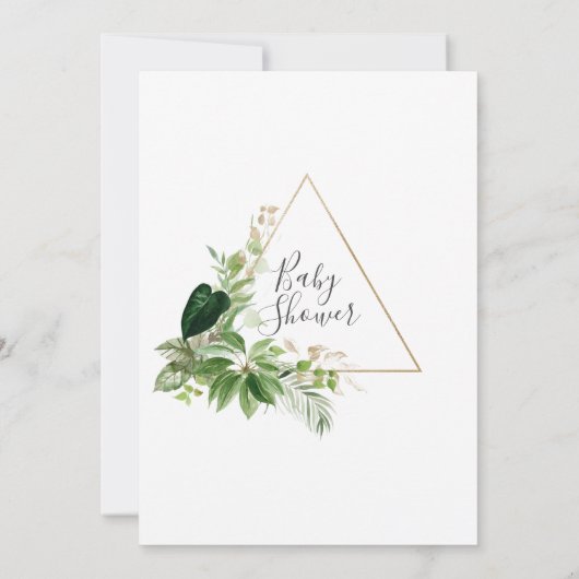 Safari Foliage Virtual Baby Dusche Einladung (Rückseite)