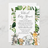 Safari Foliage Virtual Baby Dusche Einladung (Vorne/Hinten)