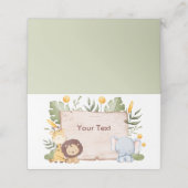 Safari Food Tent Label Niedlicher Tiere Platzkarte (Außenseite Aufgefaltet)