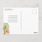 Safari Forest Animals ONE Wild Year Kindergeburtst Postkarte (Rückseite)