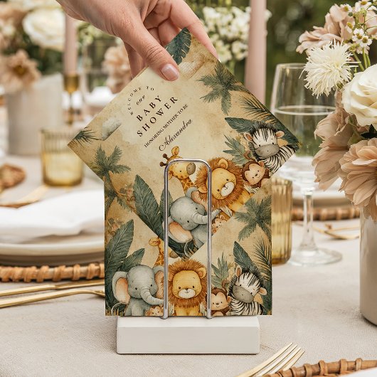 Safari Forest Creatures Baby Shower Serviette