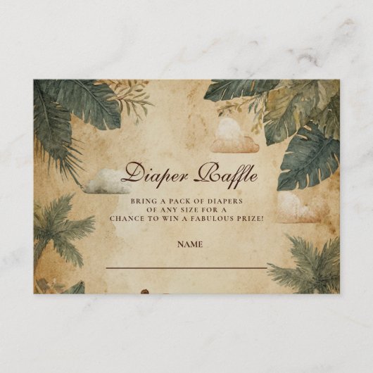 Safari Forest Creatures Diapper Raffle Begleitkarte (Vorderseite)