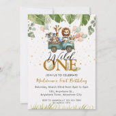 Safari Foto 1. Wild One erster Geburtstag Einladung (Vorderseite)