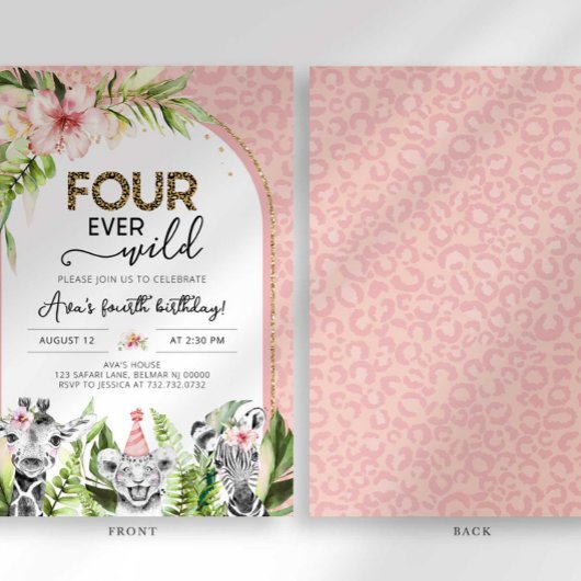 Safari Four Ever Wild Birthday Einladung