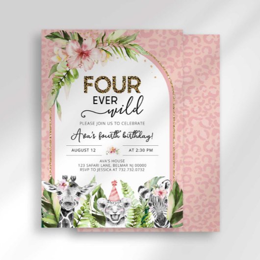 Safari Four Ever Wild Birthday Einladung