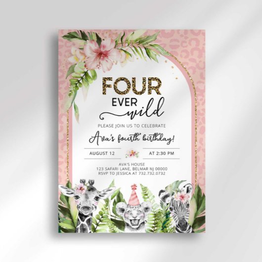 Safari Four Ever Wild Birthday Einladung