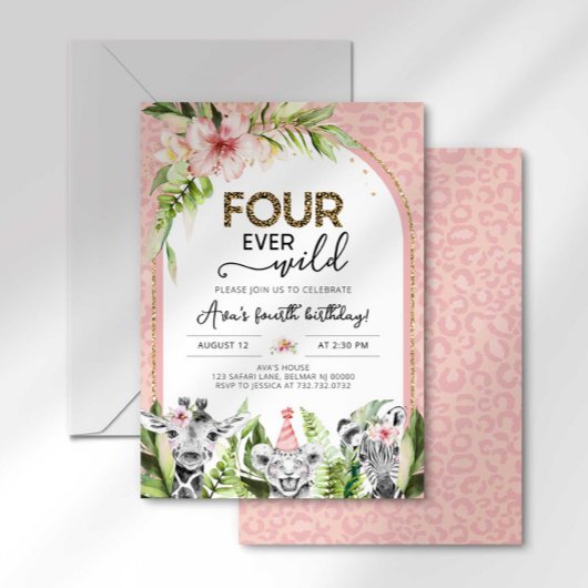 Safari Four Ever Wild Birthday Einladung