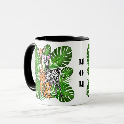 Safari-Freunde - Giraffe, Zebra, Tiger, Dschungel Tasse (Vorderseite Links)
