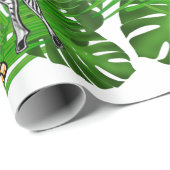 Safari-Freunde, Giraffe, Zebra, Tiger, Palm-Blätte Geschenkpapier (Rolleneckpunkt)