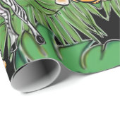 Safari-Freunde, Giraffe, Zebra, Tiger, Palm-Blätte Geschenkpapier (Rolleneckpunkt)