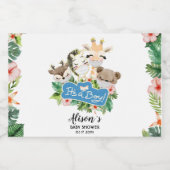 Safari Friends | Baby Shower Mini Sparkling Wine L Schaumweinetikett (Einzelnes Label)