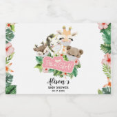 Safari Friends | Baby Shower Mini Sparkling Wine L Schaumweinetikett (Einzelnes Label)