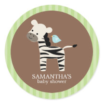 Safari Friends Baby Shower Stickers