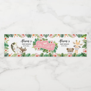 Safari Friends Babydusche Wasserflaschen Etikett