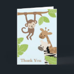 Safari Friends Birthday Dankeskarte<br><div class="desc">Grafik © Cocoa Studio</div>