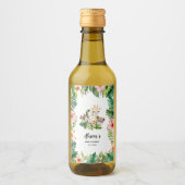 Safari Friends Drive Through | Babydusche Mini Weinetikett (Vorderseite)