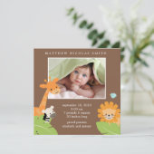 Safari Friends - Geburtshinweise Ankündigung (Stehend Vorderseite)