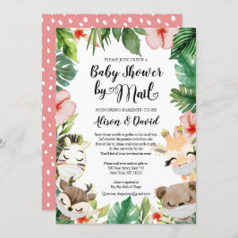 Safari Friends Gender Neutral Baby Shower by Mail Einladung