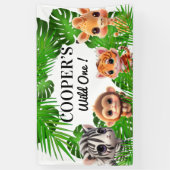 Safari Friends Giraffe zebra Affe Elefant Banner (Vertikal)